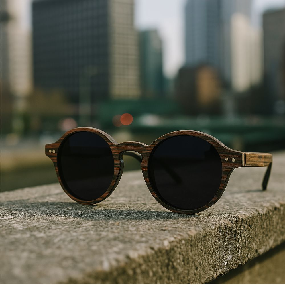 GOLFMASTER BLUE - Gafas de Sol Polarizadas - Estilo boho en madera: esencia bohemia, diseño auténtico