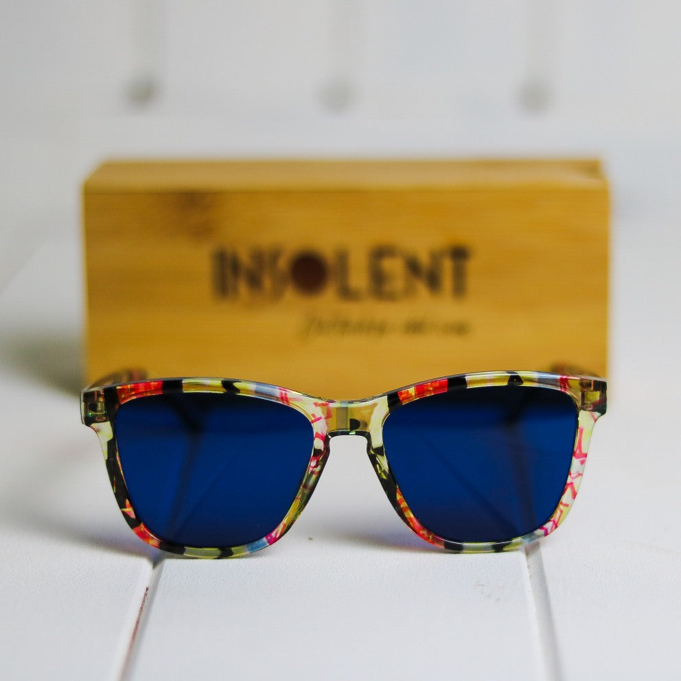 Frontal Gafas de sol polarizadas KANDISKY SUMMER caja de madera logo INSOLENT