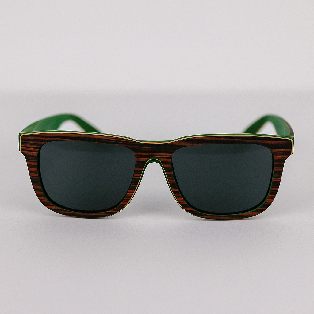BAMBUDY GROVE Gafas de Sol de Madera Polarizadas – Look Natura, Corazón Verde