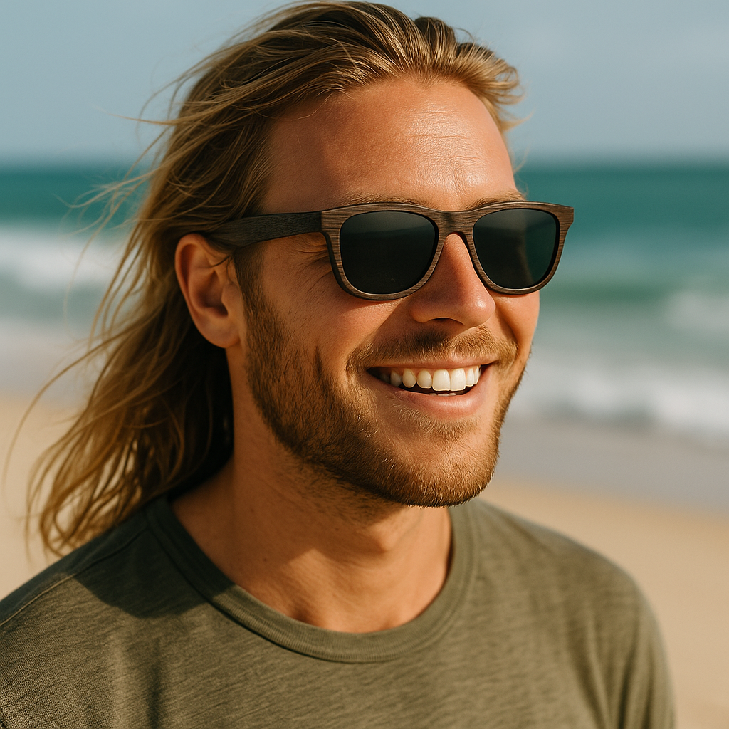 BROWN GOTHO - Gafas de Sol Polarizadas de Bambú oscuro con elegancia sobria y rebelde
