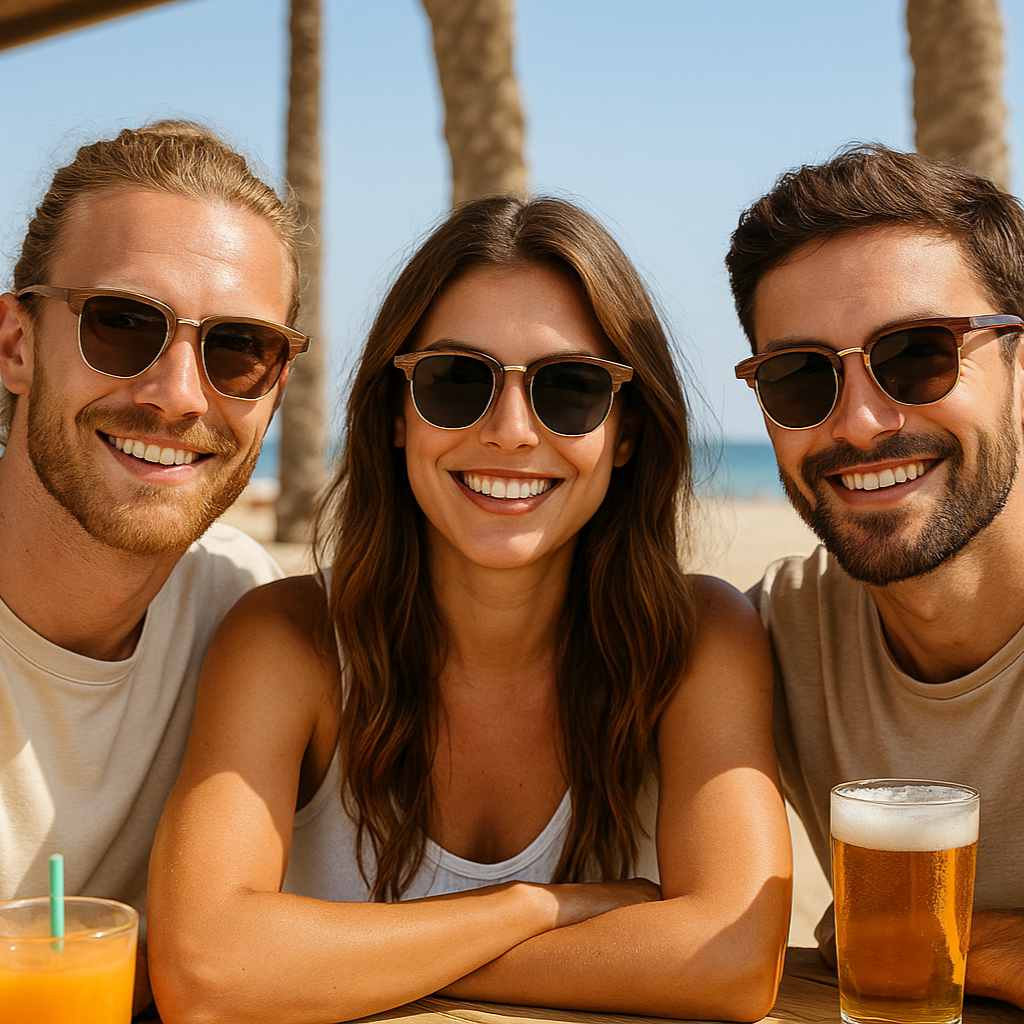 CLUBMASTER RAYMAN – Gafas de Sol Polarizadas con Estilo retro en madera natural