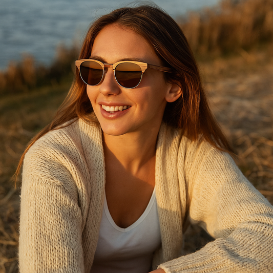 CLUBMASTER RAYMAN – Gafas de Sol Polarizadas con Estilo retro en madera natural