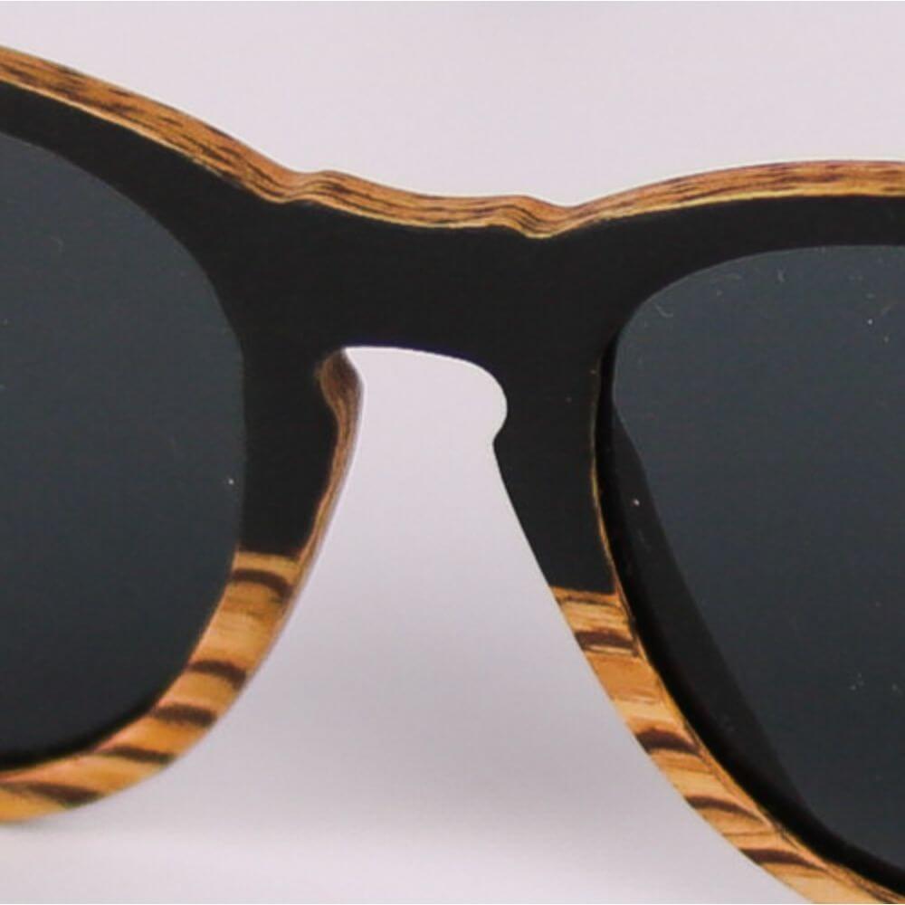 BARTIS MACKAY - Gafas de Sol Polarizadas de Madera de Estilo Retro con Contraste Natural