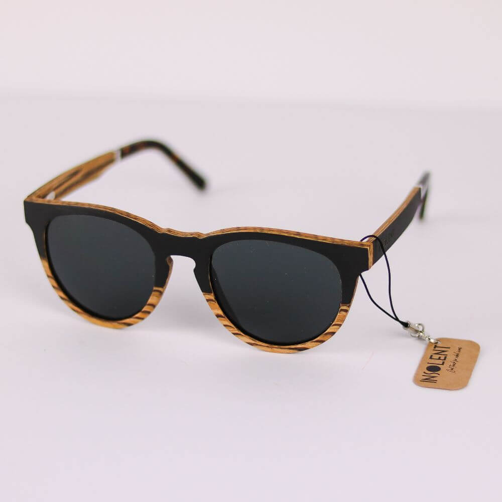 BARTIS MACKAY - Gafas de Sol Polarizadas de Madera de Estilo Retro con Contraste Natural