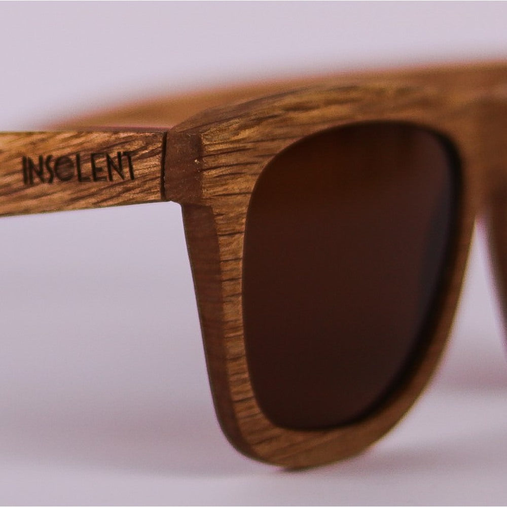 Detalle perfil logo INSOLENT Gafas de sol polarizadas modelo CINNAMON BUDY
