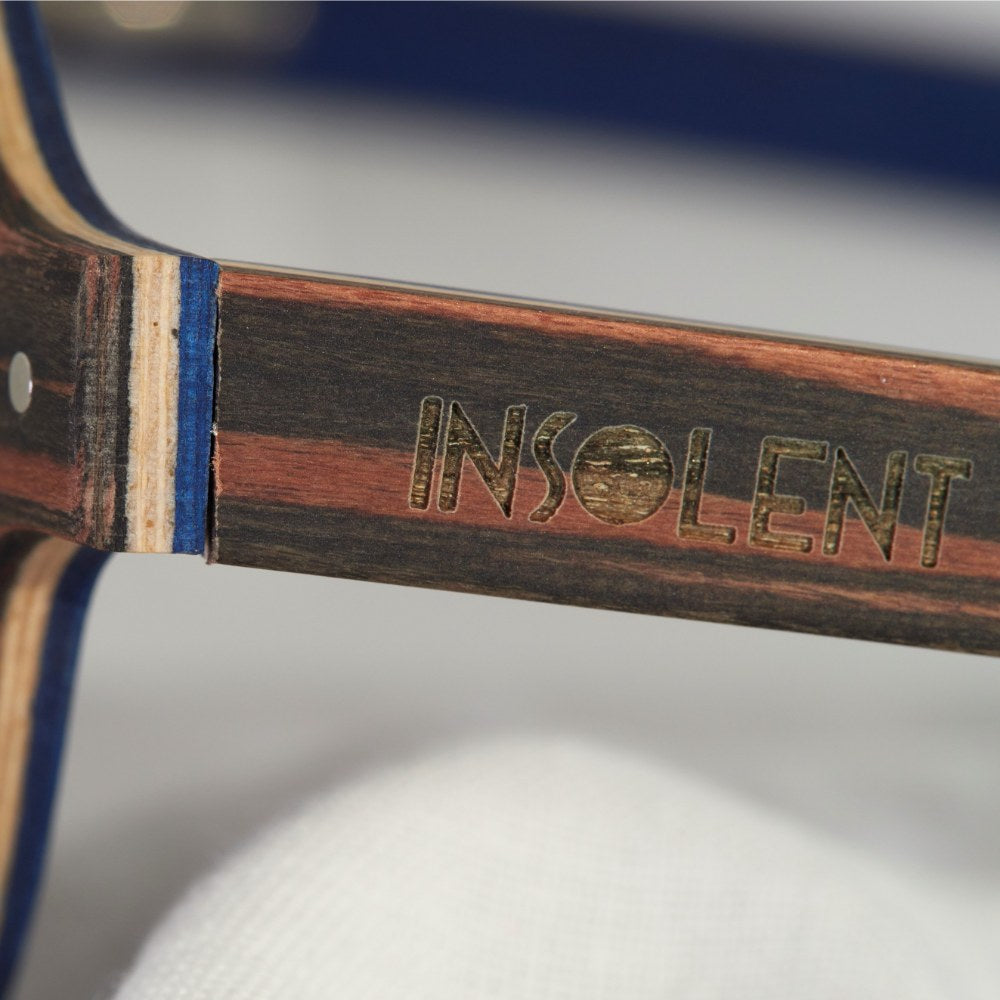 Detalle Lateral izquierdo Gafas de Sol polarizadas GOLFMASTER BLUE logo INSOLENT
